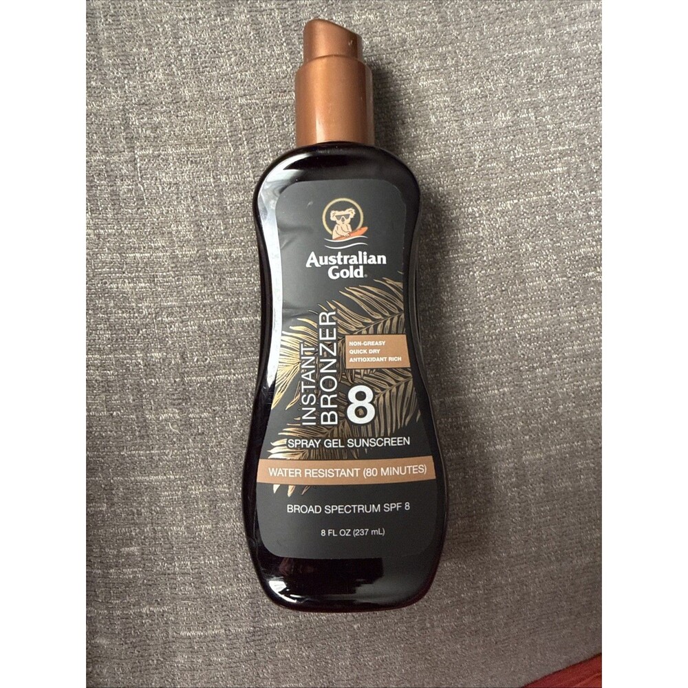 Australian Gold Instant Bronzer Spray Gel Sunscreen SPF8 - 8oz